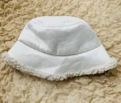 フェイクムートン バケットハット ボア FREE クリーム色