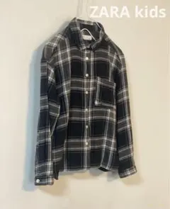 ZARA kidsザラキッズ バックプリントチェックネルシャツ 128
