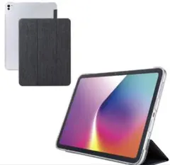 13インチiPad Pro(M5M4) カバーケース 薄型軽量 ブラック×クリア