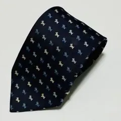 【Aquascutum】アクアスキュータム ネクタイ 犬柄 ドッグ ネイビー