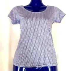 ユニクロ　alrism ラベンダー色チェック柄Tシャツ　エアリズム