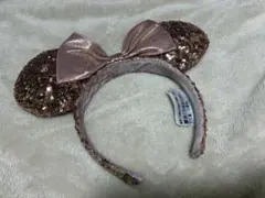 ミニーマウス　カチューシャ ピンクゴールド スパンコール