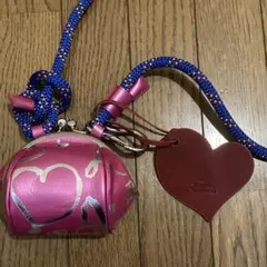 希少ヴィヴィアンウエストウッドピンク ハートタグ付 がま口レザーショルダーバッグ