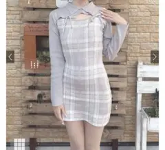 GRL ru1373 ニットミニワンピース グレー