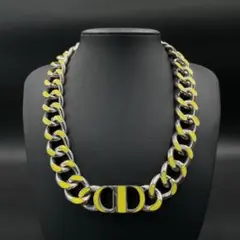 DIOR CD icon ディオール　チェーン　リンク　ネックレス　イエロー