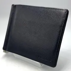 PRADA プラダ マネークリップ付き 二つ折り財布 サフィアーノレザーネイビーのサムネイル