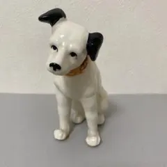 ビクター犬、ニッパーくん 陶器製犬の置物 白黒 - メルカリ