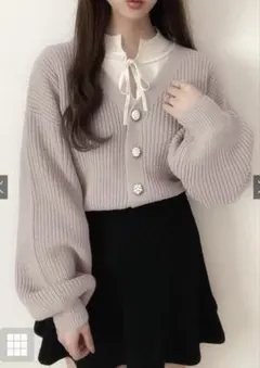 GRL アソートビジューボタンニットカーディガン[mb1567]