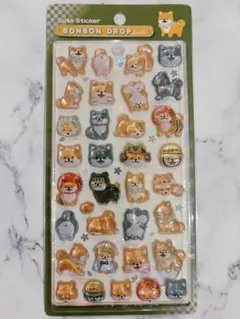 ボンボンドロップシール　和柄　芝犬　正規品