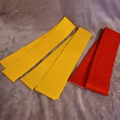 重ね衿/重ね襟/伊達襟 2色3本 黄色/赤 日本舞踊 舞台衣装 着物 未使用新品