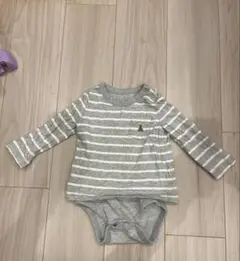 Baby Gap グレー ストライプロンパース 12-18M