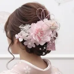 桜ピンク〜和装花髪飾り〜結婚式　成人式　卒業式　振袖　袴　ヘアアクセサリー