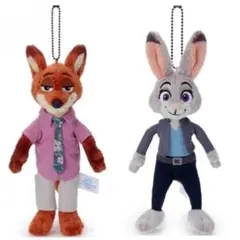 ズートピア 2 ニック ジュディ ぬいぐるみ キーホルダー セット ストラップ