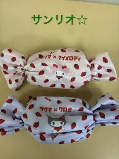 いちご柄キャンディ型ポーチ（マイメロディ×クロミ）