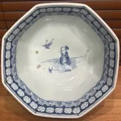 古伊万里 染付おかめ文皿 江戸後期 - メルカリ