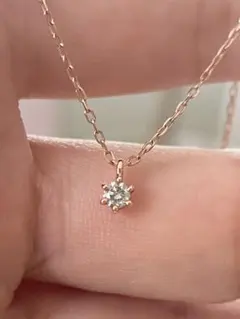 wisp1粒ダイヤモンドネックレスK10PG