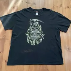 USA製 ハーレーダビッドソン 両面プリント スカル Tシャツ ブラック 3XL