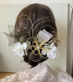 髪飾り　結婚式　成人式　卒業式　ヘアパーツ　袴　和装　前撮り　白