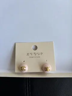 ピンク ホワイト イヤリング