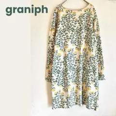 【美品】グラニフ graniph 花柄 総柄 プリント スウェットワンピース