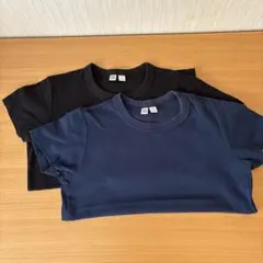 UNIQLO U ユニクロ　クルーネックTシャツ ブラック&ネイビー2枚　L