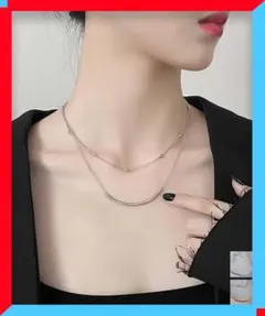 新品 2連チェーンネックレス レディース 上品 ジュエリー華奢結婚式 チェーン