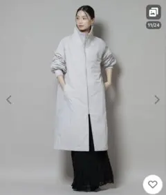 ナノユニバース　ジップアップリブロングコート　コート　アウター