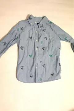 GAPキッズ　恐竜柄シャツ　襟付き　ブルー　フォーマル