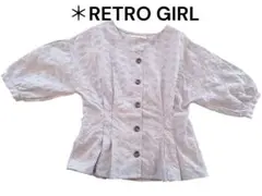 ＊RETRO GIRL 薄紫 刺繍 トップス