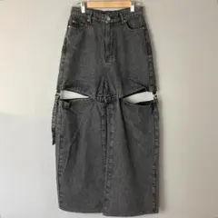 INGNI（フリーサイズ）サイドベルトデニムパンツ/黒/グレーのサムネイル