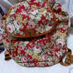 サザビーリュック花柄 リュックサック レッド系オマケありです(*^_^*)のサムネイル