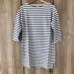 オーシバル ボーダー ワンピース チュニック ブルー 生成り F