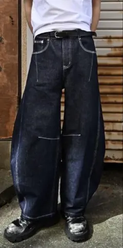 極太00s KARL KANI バギーペインターデニムパンツ ストーンウォッシュ 