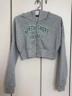 SHEIN グレー クロップドパーカー Lサイズ