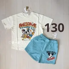 新品未使用　⭐️ミッキーマウス⭐️リトシー⭐️ 上下セット　セットアップ　130cmのサムネイル