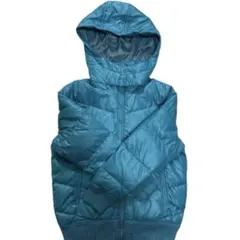 ユニクロ ダウンジャケット 150 フード付き ブルー 軽量 暖かい