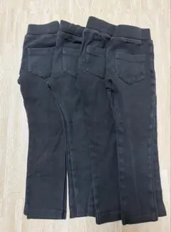 西松屋 ストレッチパンツ ズボン 110 ブラック 4枚セット