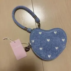 フェイラー　ラブラリーハート　ハート型ポーチ　ブルー