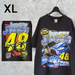 古着 ナスカー レーシングTシャツ 両面プリント コピーライト入　ブラック XL