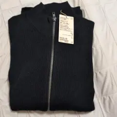 ジッパー付きカーディガン Lサイズ 黒 無印良品