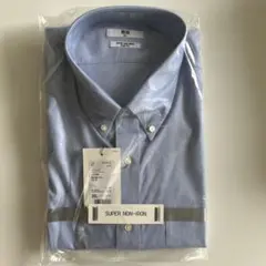 ファインクロス スーパーノンアイロン シャツ 3XL ライトブルー　長袖