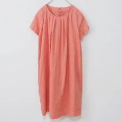 ユナイテッドアローズ リネン100% ワンピース オレンジ フリーサイズ 麻