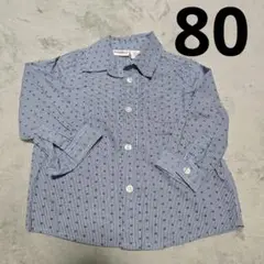 ストライプコットンシャツ サイズ80