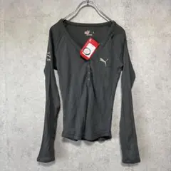 【PUMA】プーマ（Ｌ）長袖カットソー＊リブ＊スナップボタン＊トレーニング日除け