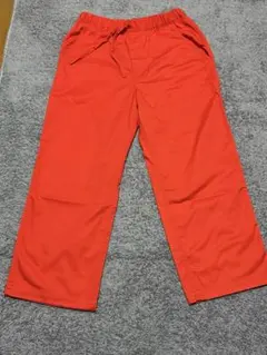 オレンジ ワークパンツ ポリエステル・綿混紡