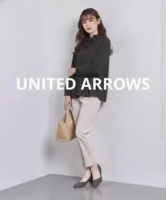 ユナイテッドアローズ ドットドビー ボウタイ 2WAY ブラウス ホワイト