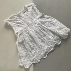 petit main 刺繍入りホワイトチュニック 100 女の子　プティマインのサムネイル