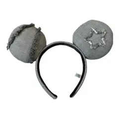【即日可、使用回数1回】Disneyデニムカチューシャ ダークグレー　ディズニー