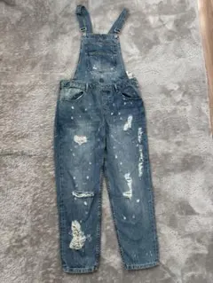 ZARA ダメージデニムサロペット