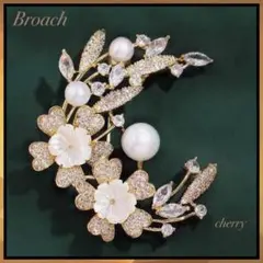 新品 ブローチ ゴールドパール桜 フォーマル ゴールド